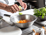 A chef preparing food