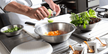 A chef preparing food
