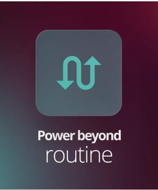 CaseMatters Evo graphic showing a curved directional arrow and the tagline Power beyond routine