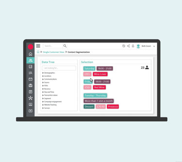 acteol se software showing customer segmentation