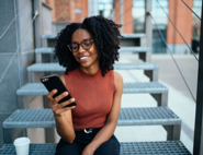 Women using purchase order software on mobile