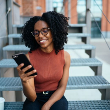 Women using purchase order software on mobile