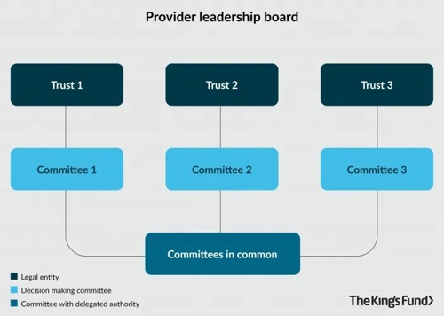 King's Fund graphic of a provider leadership board within a collaborative.