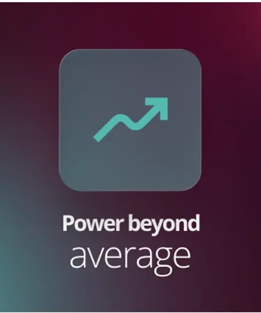 CaseMatters Evo graphic with upward trending arrow icon and the tagline Power beyond average