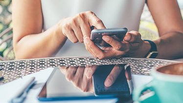 A person on their phone