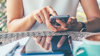 A person on their phone