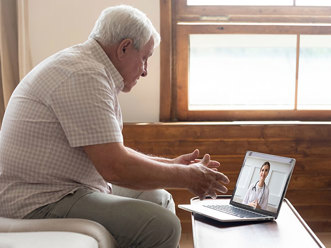 elder on laptop
