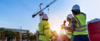 Labour workers at construction site