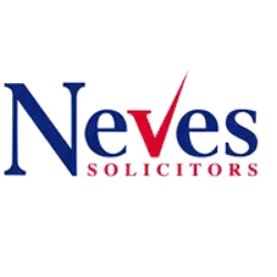 Neves Solicitors logo with blue and red text and a red checkmark incorporated into the design