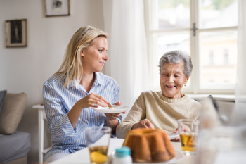Image to show carer encouraging independence