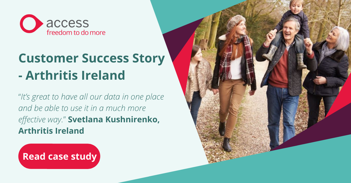 Arthritis Ireland Access thankQ NFP site Suite Case Study