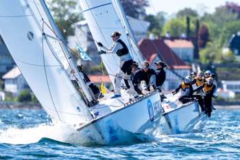 Olympic sailing boat on the water