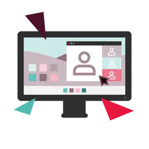 Icon suggesting Microsoft 365 interface with user accounts and access management