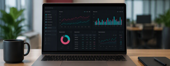 Data dashboard on a laptop screen