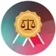 Legal learning icon with a graduation ribbon representing legal training and learning software for law firms