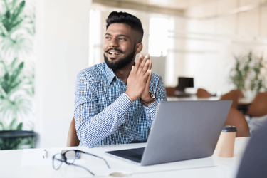 Man using finance systems