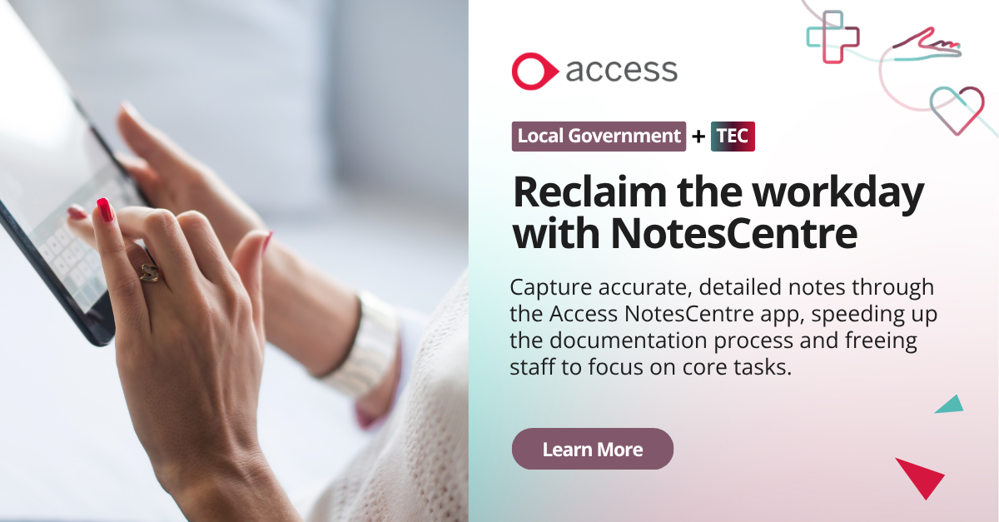 A call-to-action ad banner promoting Access NotesCentre, our AI-powered transcription tool.