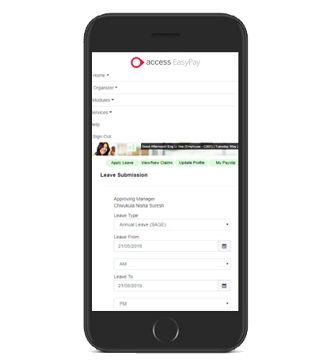 Mobile Leave Screenshot