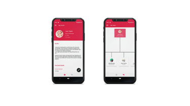 Self-service employee profile on mobile app