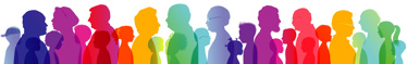 A diagram showing people of all ages in rainbow colours to show differences in mental health from children to adults