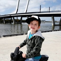 Eli Barnes on his bike