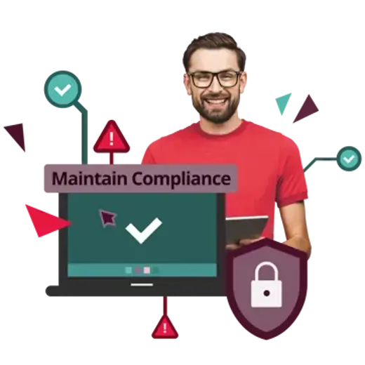 Icon representing cyber security services supporting compliance and data protection