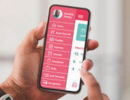 Employee self-serve menu on mobile app